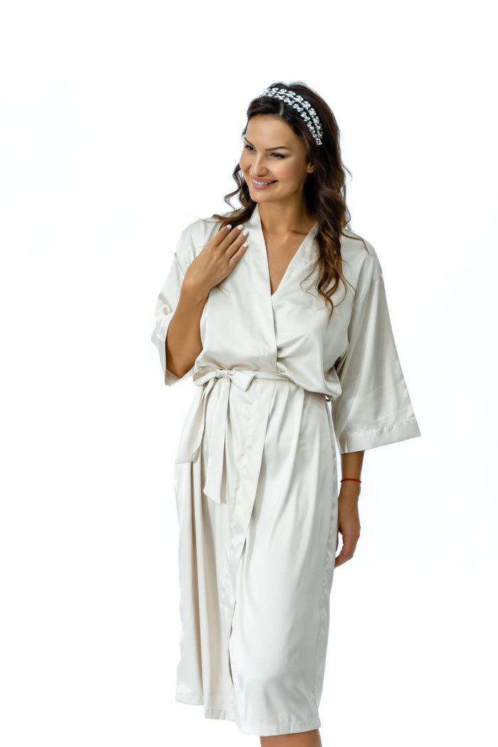 Plain Robe Long - Nude