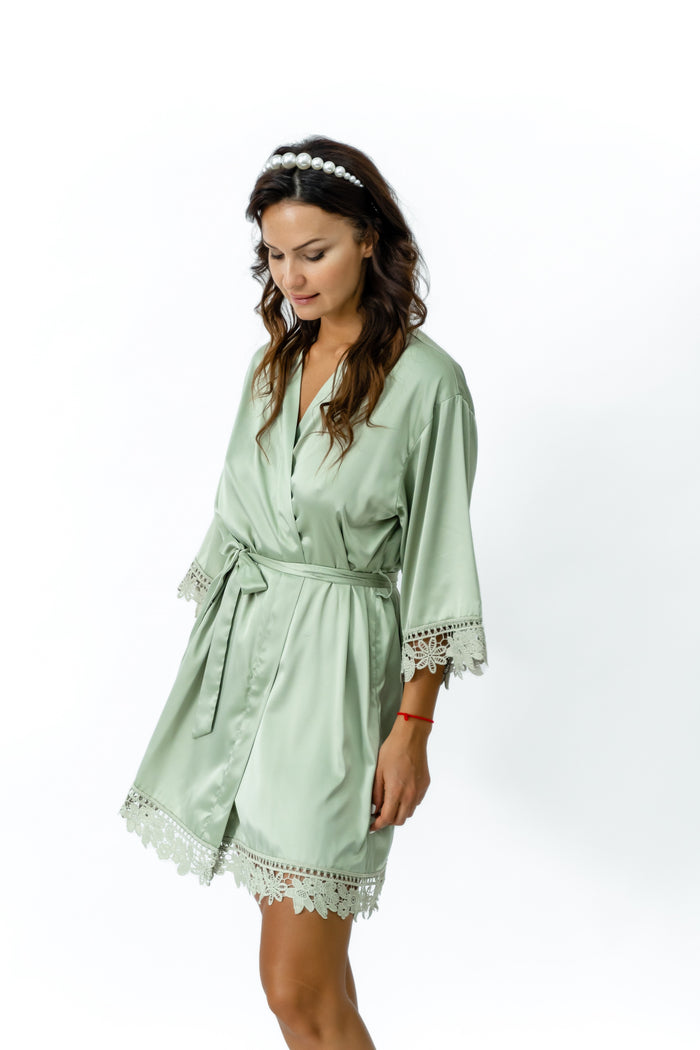 Robe W/ Dentelle - Sage Green