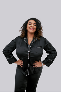 Lilac Pyjama - Black (Long - Plus Size)