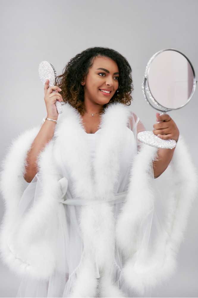 Crystals Hair Brush - Silver