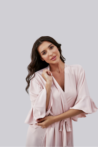 Ruffled Robe - Blush