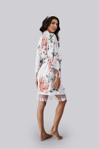 Floral Robe - White