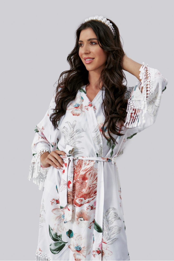 Floral Robe - White