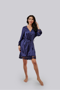 Lilac Robe - Navy Blue