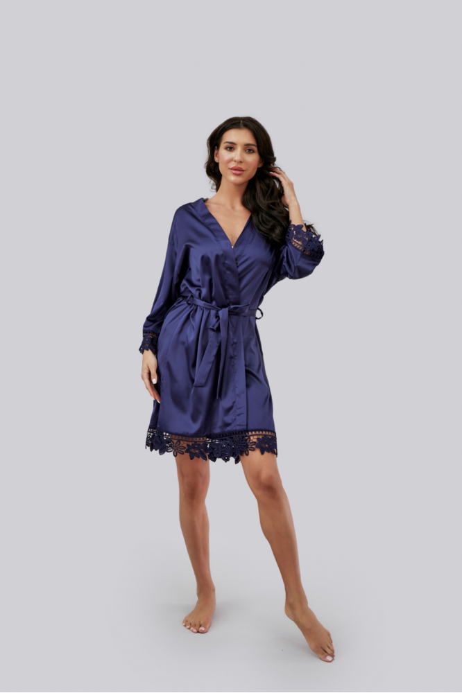 Lilac Robe - Navy Blue
