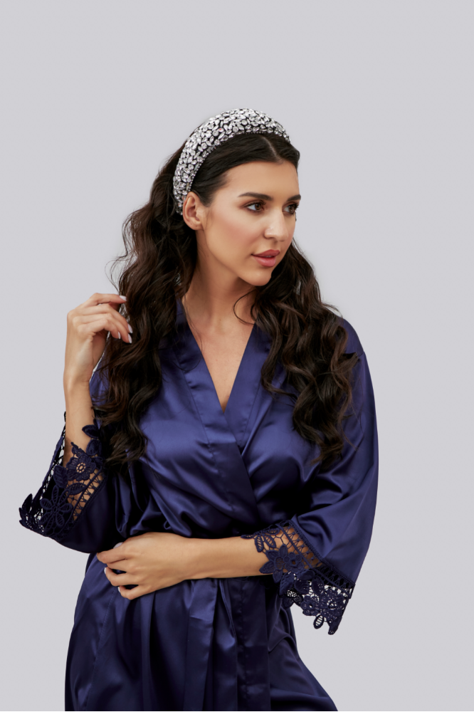 Lilac Robe - Navy Blue