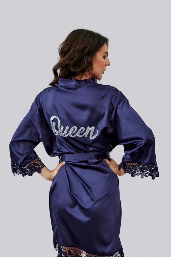 Lilac Robe - Navy Blue