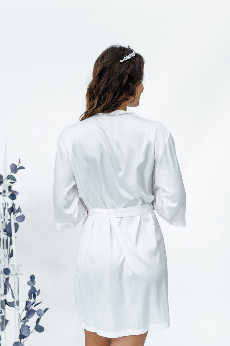 Plain Robe Short - White