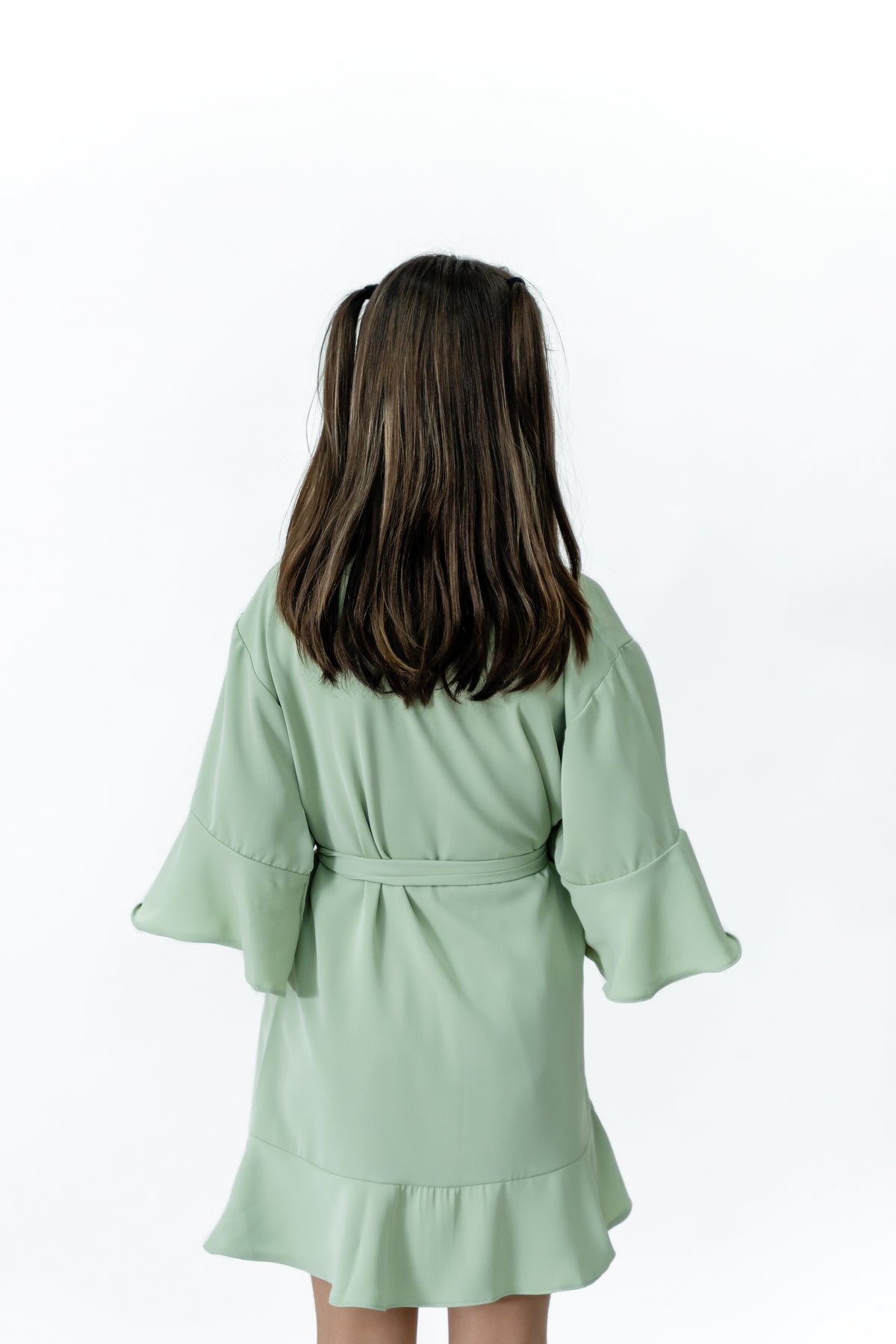 Ruffled Robe Kids - Sage Green – Lilac Studio