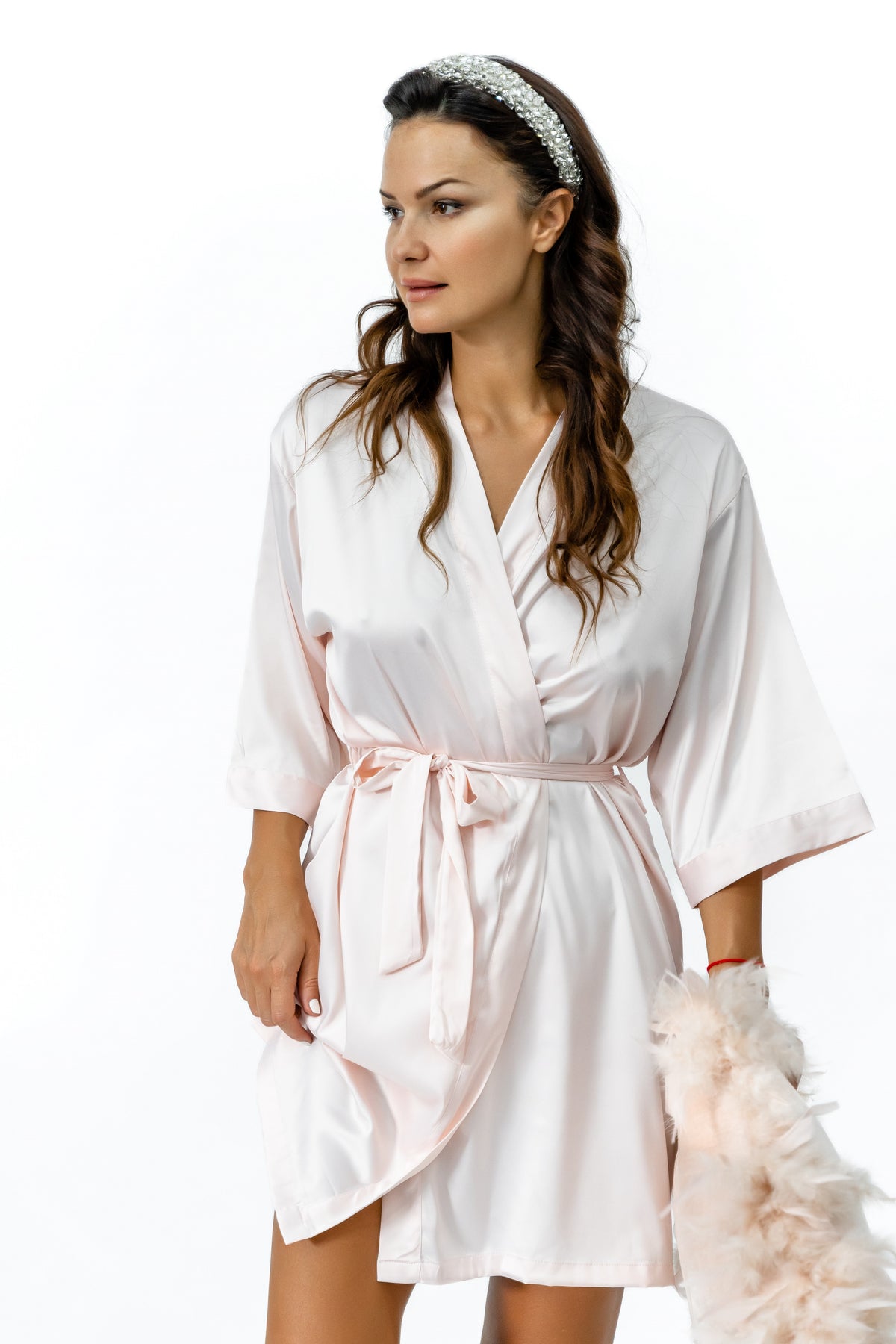 Light Color Robe Plain Robe Short - Blush – Lilac Studio