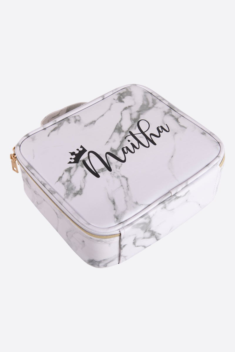 Makeup Bag White Marble XL