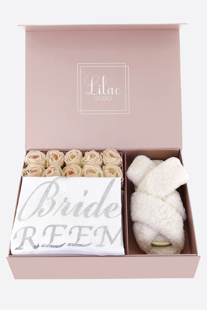 Gift Box - Sweetheart with "Bride & Name" in Crystals